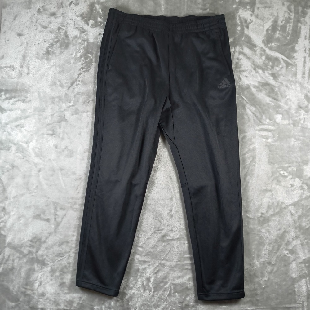 Adidas Track Pants‎ Mens XL Black Tear Away Side Stripe Y2K Tapered Skater